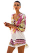 Serpentine Print Hi-lo Hem Beach Cover-up